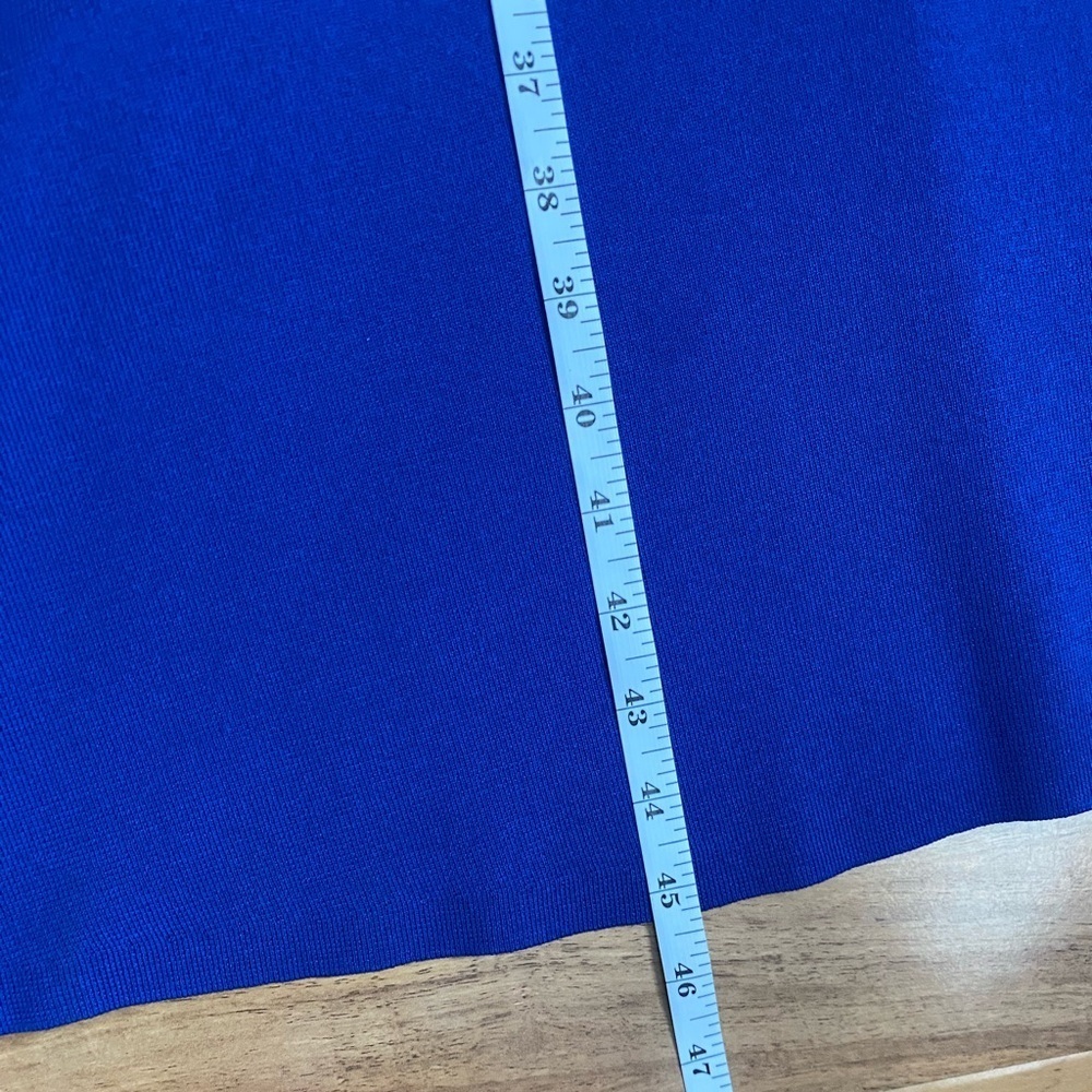 Zara Cobalt Blue Aline Knit Midi Dress Royal Resort Travel Cruise Wedding Halter - Picture 12 of 12